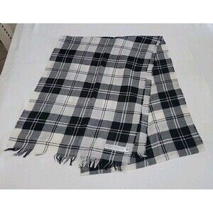 Lochcarron of Scotland 100% Pure New Wool Scarf - Black & White Tartan
